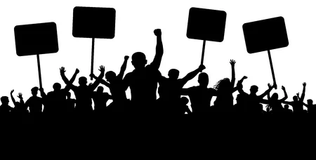 97034873-demonstration-strike-manifestation-protest-revolution-silhouette-background-vector-sports-mob-fans-c